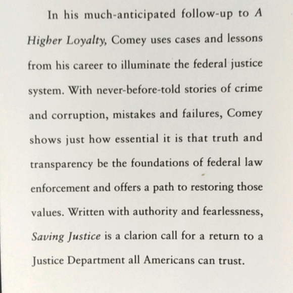 JAMES COMEY SAVING JUSTICE TRUTH TRANSPARENCY AND TRUST A NOVEL NWT - Picture 8 of 12